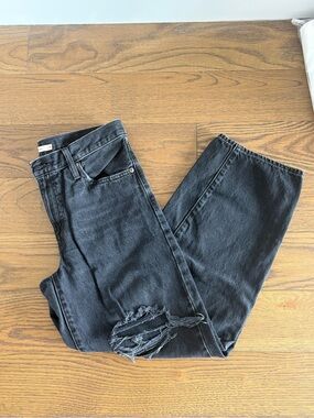 Levi's Women's Wide Leg Black Distressed Jeans